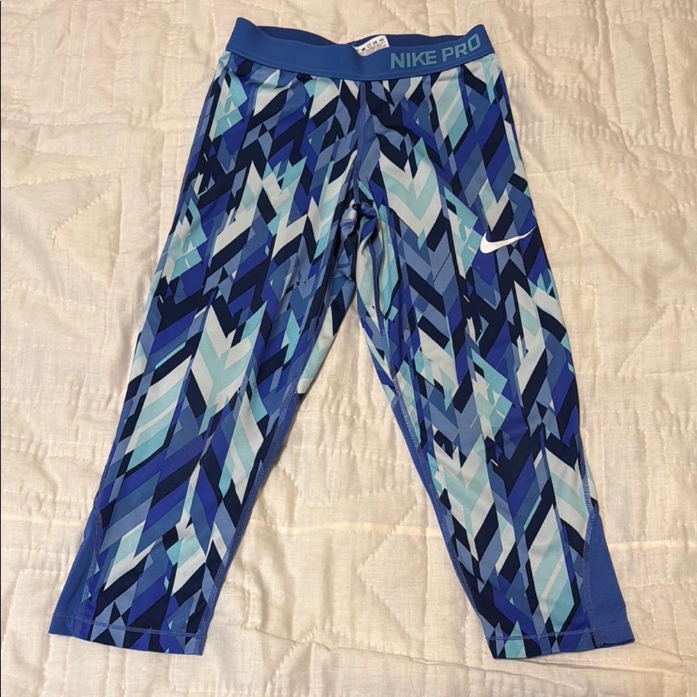 Nike Blue and White Performance Leggings